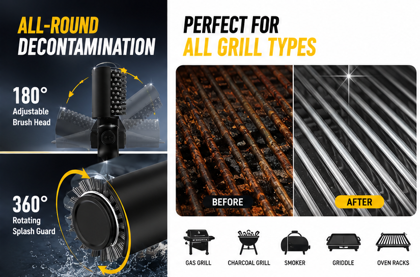 Char-Go Premium Electric BBQ Grill Brush Cleaner